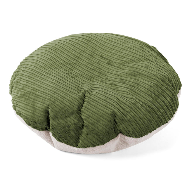 Flexforma Pouf Rond pour Tout-Petit 1-3 ans - Bouclé & Côtelé Vert Forêt 01
