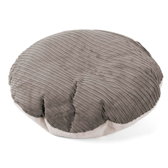 Flexforma Pouf Rond pour Tout-Petit 1-3 ans - Bouclé & Côtelé Anthracite 01