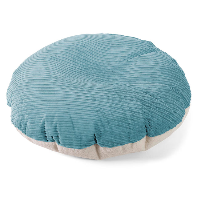Flexforma Pouf Géant Rond pour Adulte - Bouclé & Côtelé Mer Égée 01