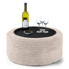 Pouf Ottoman avec Plateau - Ivoire 01