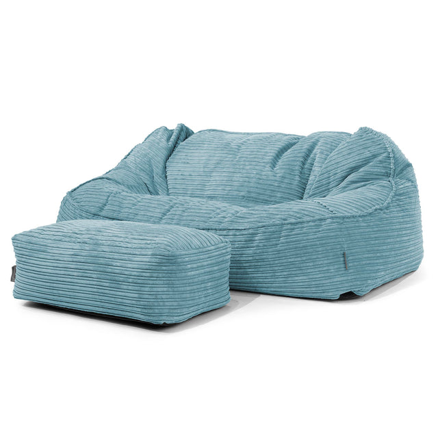 Le Canapé Pouf Géant Doudou - Côtelé Mer Égée 02