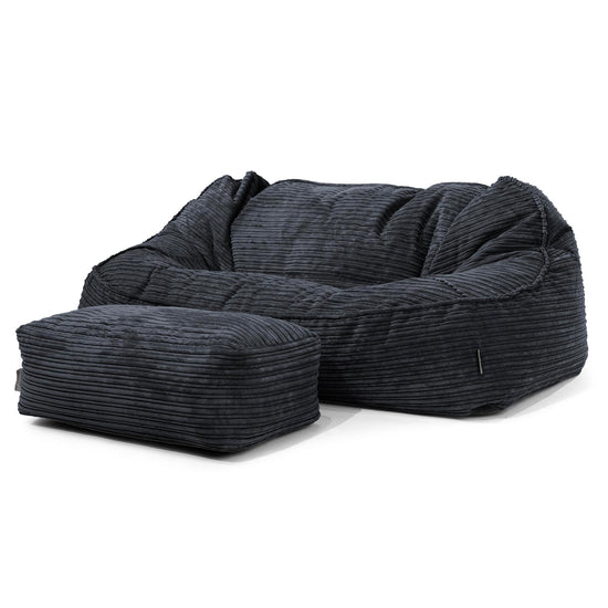 Le Canapé Pouf Géant Doudou - Côtelé Noir 02