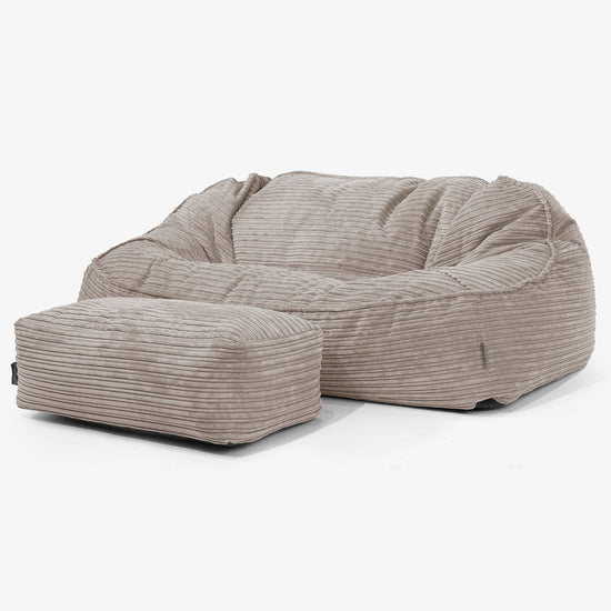 Le Canapé Pouf Géant Doudou - Côtelé Grège 02