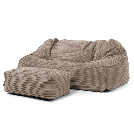 Le Canapé Pouf Géant Doudou - Côtelé Grège 02