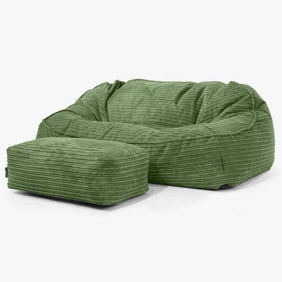 Le Canapé Pouf Géant Doudou - Côtelé Vert Forêt 02