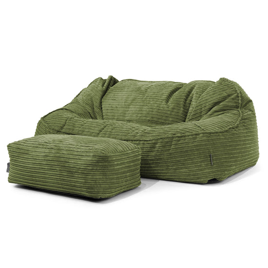Le Canapé Pouf Géant Doudou - Côtelé Vert Forêt 02