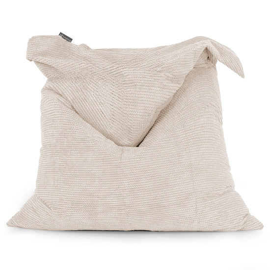 Pouf Fauteuil Design - Côtelé Gris Acier 01