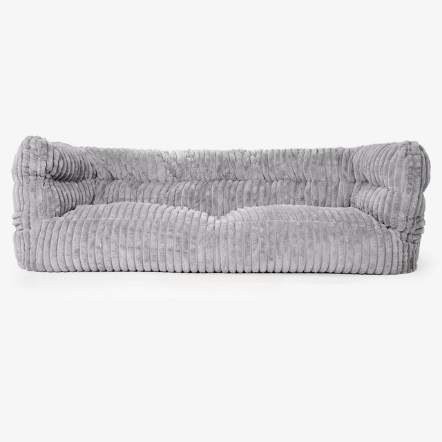 Canapé Pouf Albert 3 places 2.0 - Velours Côtelé Ultra Pelucheux Gris 01