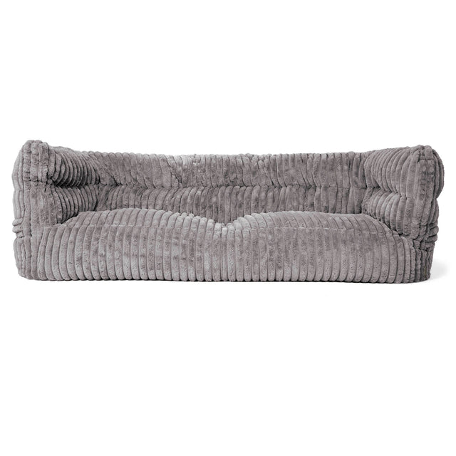 Canapé Pouf Albert 3 places 2.0 - Velours Côtelé Ultra Pelucheux Gris 01