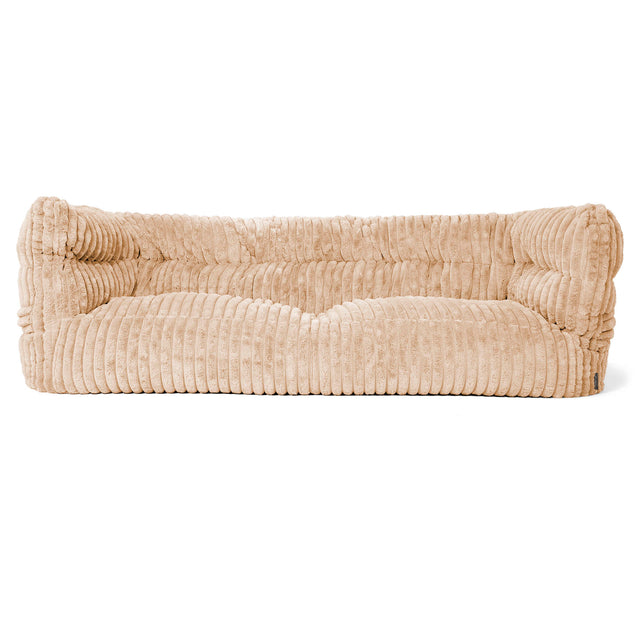 Canapé Pouf Albert 3 places 2.0 - Velours Côtelé Ultra Pelucheux Pêche 01