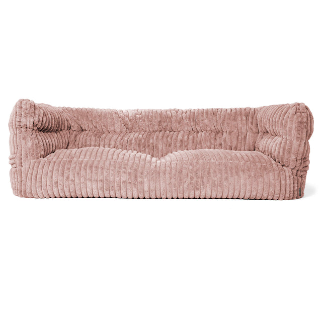 Canapé Pouf Albert 3 places 2.0 - Velours Côtelé Ultra Pelucheux Rose Pastel 01