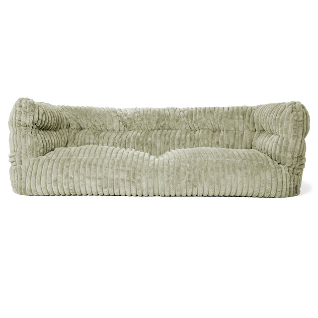 Canapé Pouf Albert 3 places 2.0 - Velours Côtelé Ultra Pelucheux Vert Sauge 01
