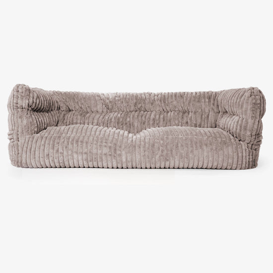Canapé Pouf Albert 3 places 2.0 - Velours Côtelé Ultra Pelucheux Vison 01