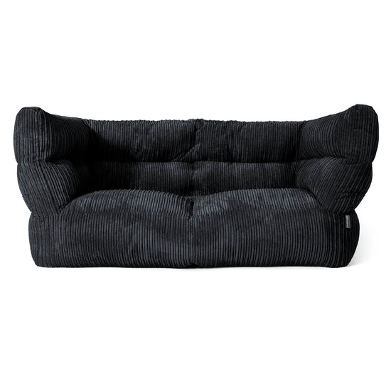 Canapé Pouf Louis 2 places - Côtelé Noir 01