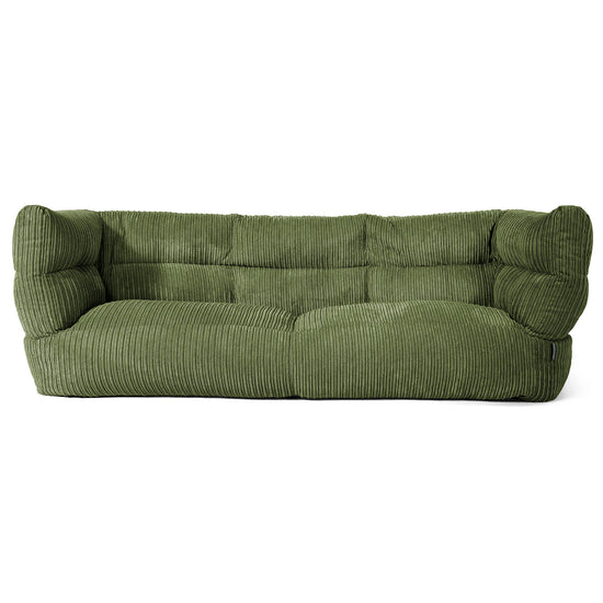 Canapé Pouf Louis 3 places - Côtelé Vert Forêt 01