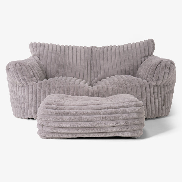 Joséphine Canapé Pouf - Velours Côtelé Ultra Pelucheux Vison 02