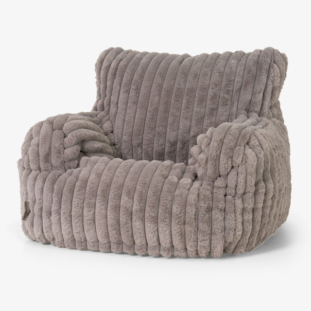 Joséphine Pouf Fauteuil Design - Velours Côtelé Ultra Pelucheux Vison 01