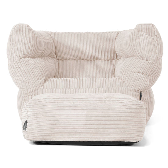 Louis Pouf Fauteuil Design - Côtelé Ivoire 02