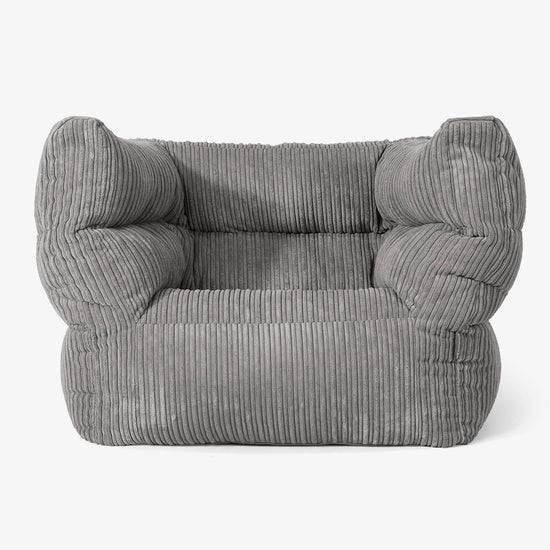 Albert Pouf Fauteuil Design - Côtelé Anthracite 01