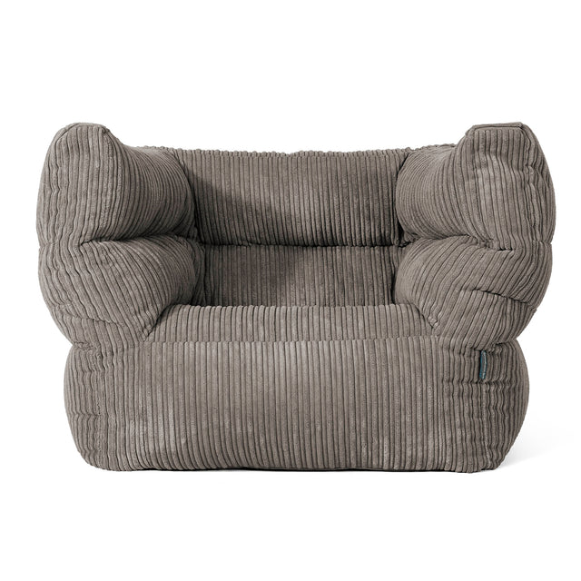 Albert Pouf Fauteuil Design - Côtelé Anthracite 01
