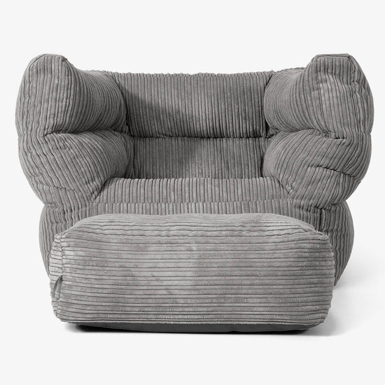 Albert Pouf Fauteuil Design - Côtelé Anthracite 02