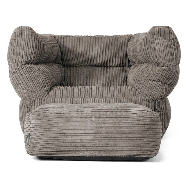 Albert Pouf Fauteuil Design - Côtelé Anthracite 02