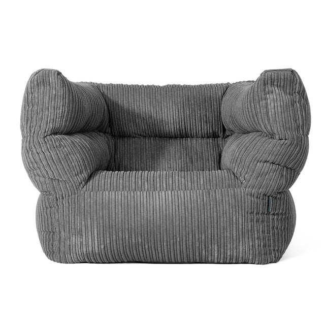 Albert Pouf Fauteuil Design 2.0 - Côtelé Gris Ardoise 01