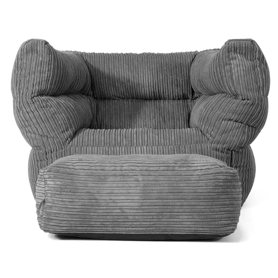 Albert Pouf Fauteuil Design 2.0 - Côtelé Gris Ardoise 02
