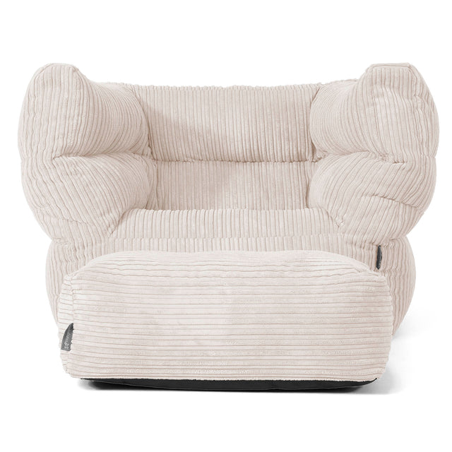 Albert Pouf Fauteuil Design - Côtelé Ivoire 02