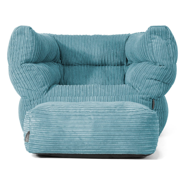 Albert Pouf Fauteuil Design - Côtelé Mer Égée 02