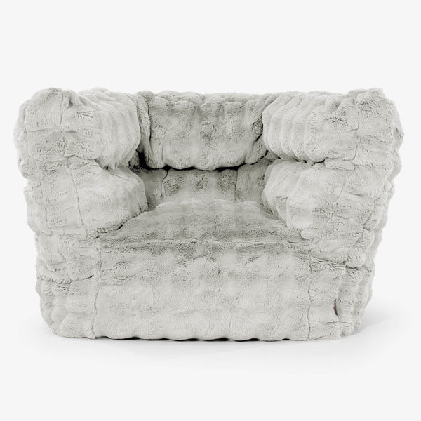 Albert Pouf Fauteuil Design 2.0 - Fausse Fourrure à Bulles Vert Sauge 01
