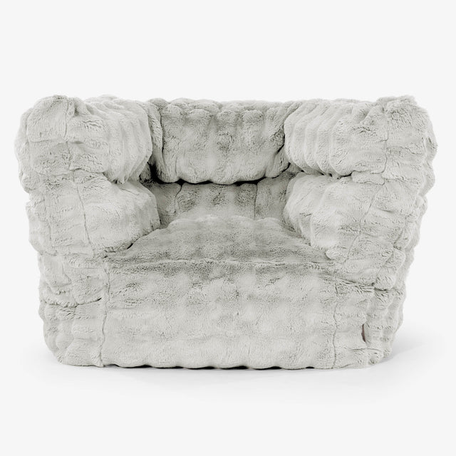 Albert Pouf Fauteuil Design 2.0 - Fausse Fourrure à Bulles Vert Sauge 01