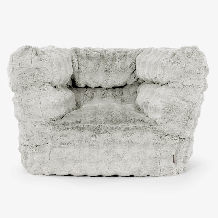 Albert Pouf Fauteuil Design 2.0 - Fausse Fourrure à Bulles Vert Sauge 01