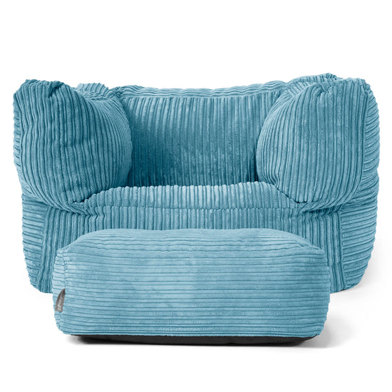 Albert Pouf Fauteuil Design - Côtelé Mer Égéé 02