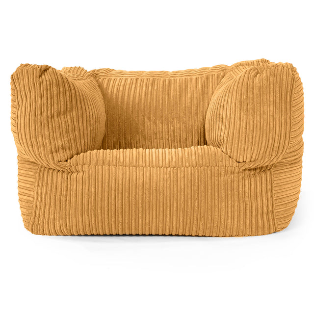 Albert Pouf Fauteuil Design - Côtelé Miel doré 01