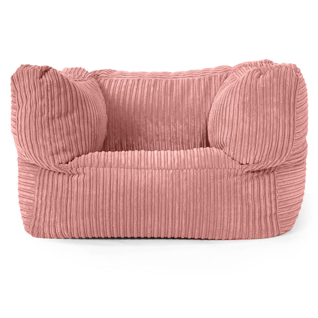 Albert Pouf Fauteuil Design - Côtelé Pêche 01
