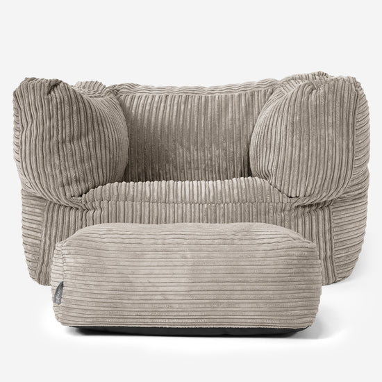 Albert Pouf Fauteuil Design - Côtelé Vison 02