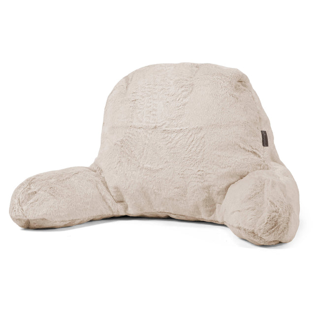 Coussin de Lecture avec Dossier - Fausse Fourrure Lapin Brun Doré 01