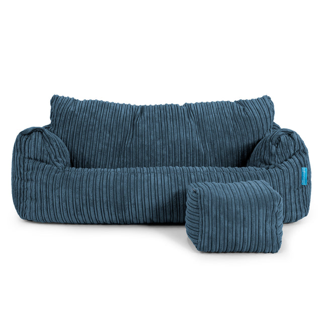 Joséphine Canapé Pouf pour Enfant 1-5 ans - Côtelé Bleu Marine 02