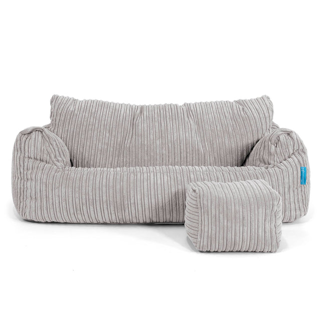 Joséphine Canapé Pouf pour Enfant 1-5 ans - Côtelé Gris Argent 02