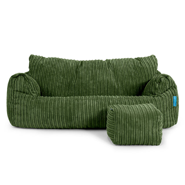 Joséphine Canapé Pouf pour Enfant 1-5 ans - Côtelé Vert Forêt 02
