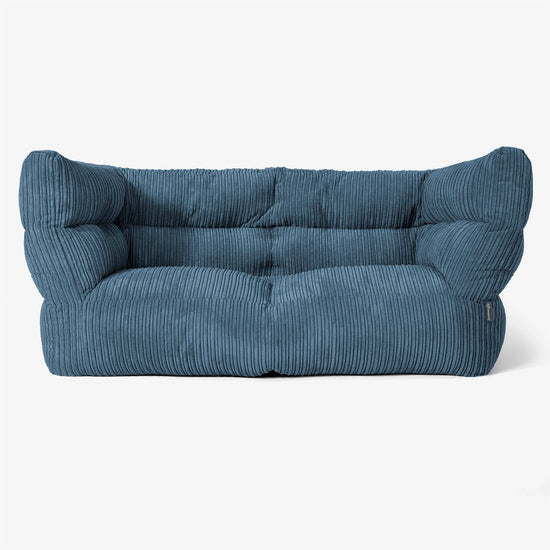 Canapé Pouf Albert 2 places - Côtelé Bleu Marine 01