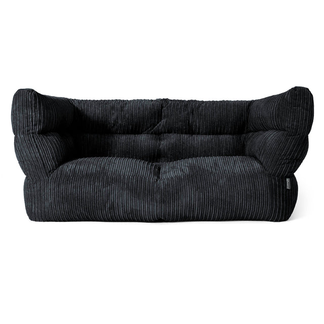 Canapé Pouf Albert 2 places - Côtelé Noir 01