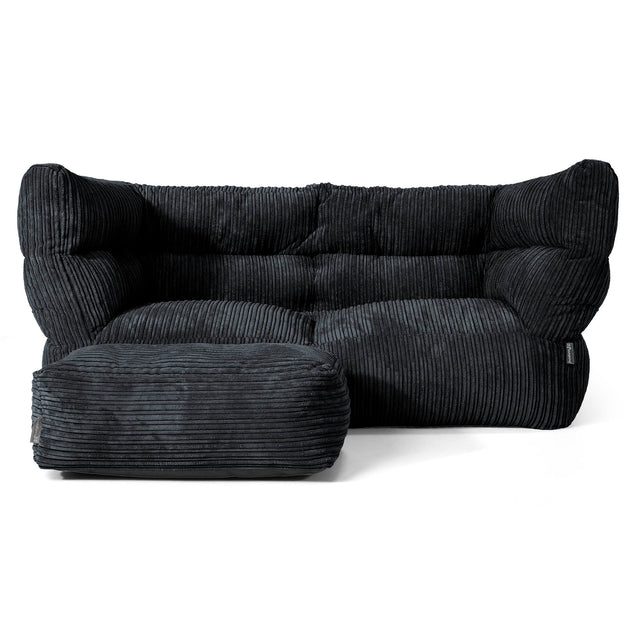 Canapé Pouf Albert 2 places - Côtelé Noir 02