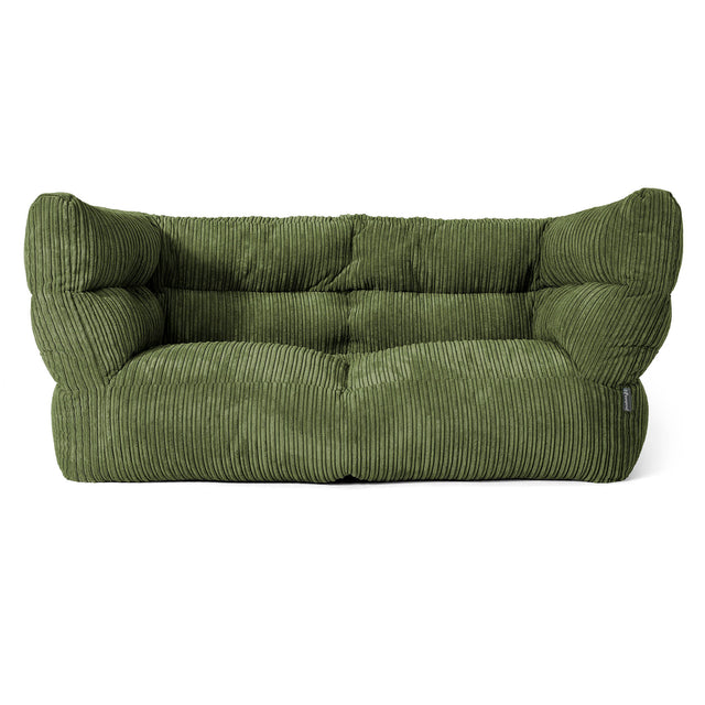 Canapé Pouf Albert 2 places - Côtelé Vert Forêt 01