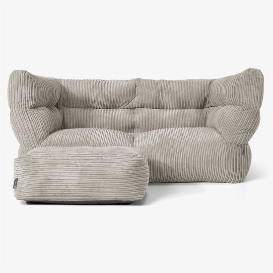 Canapé Pouf Albert 2 places - Côtelé Vison 02