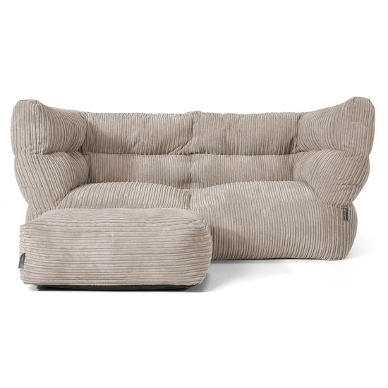 Canapé Pouf Albert 2 places - Côtelé Vison 02