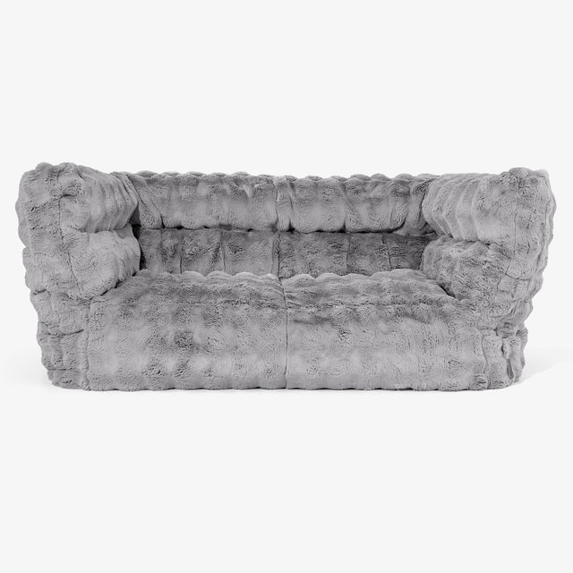 Canapé Pouf Albert 2 places 2.0 - Fausse Fourrure à Bulles Gris 01