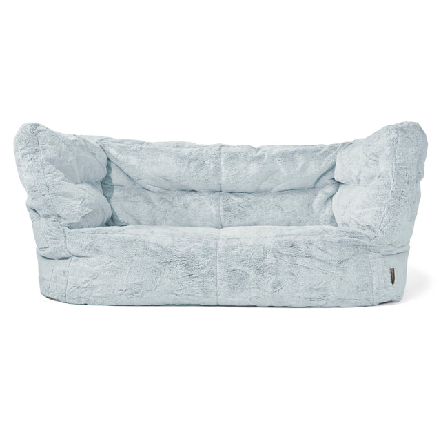 Canapé Pouf Albert 2 places - Fausse Fourrure Lapin Bleu Pastel 01