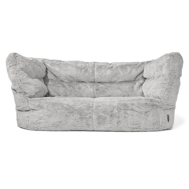 Canapé Pouf Albert 2 places - Fausse Fourrure Lapin Gris clair 01